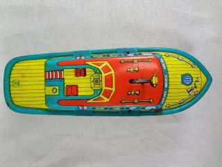 “Peggy” Mark 1 Chriscraft; Vintage J Chein Tin Toy Speed Boat; Wind Up 4