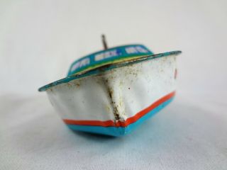 “Peggy” Mark 1 Chriscraft; Vintage J Chein Tin Toy Speed Boat; Wind Up 8
