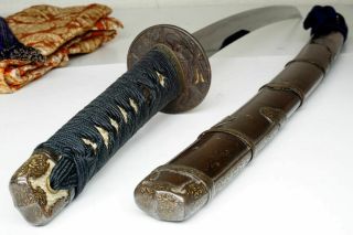 Art Japanese Tachi Wakizashi Sword: Antique Samurai Katana Nihonto 64.  6cm