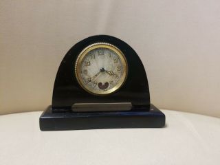 Vintage Lancel Black & Gold Color Mini Desk Clock