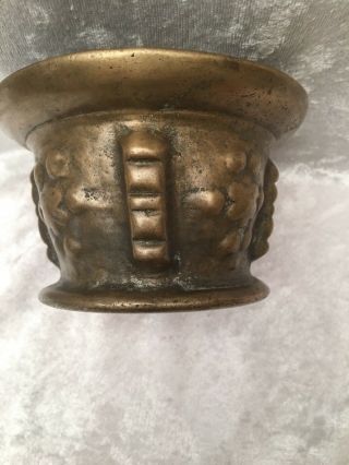 Vintage Solid Brass Mortar and Pestal Apothecary Heavy 2