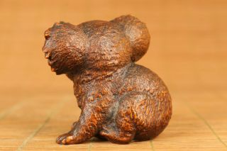 antique old boxwood koala statue figure netsuke lovely gift hand piece 4