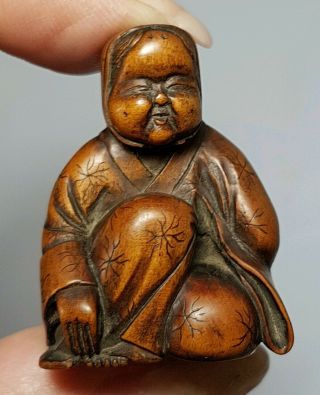 A Fine Edo Period Double Sided Netsuke.  Okame & Hyottoko.  Signed Hidari Toyomasa