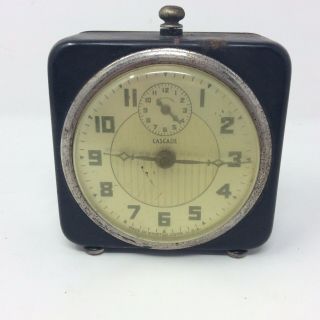 Very Rare Vintage Cascade Metal Alarm Clock Great