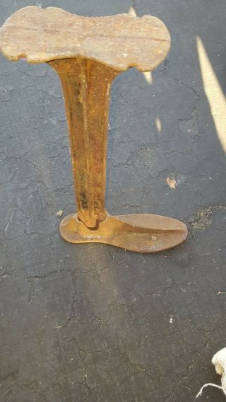 Antique Shoe Boot Cobbler Repair Stand Tool Cast Iron Anvil Vintage Rustic 15.  25