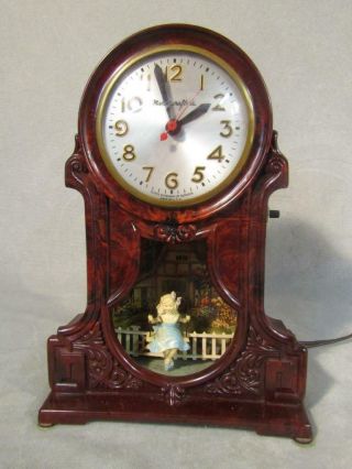 Sessions & Mastercrafters Old Electric Motion Clock - Girl On Swing