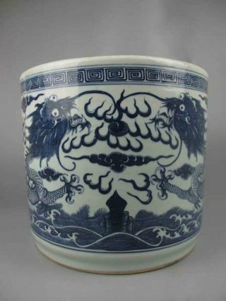Chinese Antique Porcelain Blue And White Dragon Pattern Incense Burners