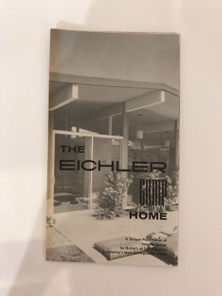 1960 Eichler Promotional Pamphlet For The Eichler Gump Home,  Rare Mcm Graphic