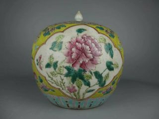Chinese Porcelain Famille Rose Decorative Pattern Jar
