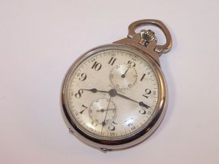 Vintage Seikosha Wwii Japanese Military Pilots Chronograph Pocket Watch