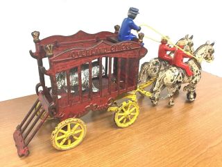 Antique Kenton Circus Wagon,  Ca.  1930,  Full Set,  Horse Drawn,  Cast Iron