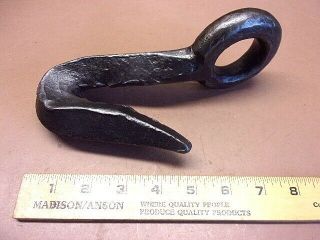 Blacksmith Forged Iron Chain Hook & Eye Old Rigging Hook Wicked Repurpose 2