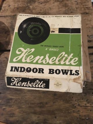 Henselite 4” Indoor Bowls Vintage Game Made In Australia Set Of 4