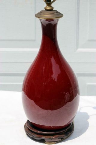 Antique Chinese Flambe Ox Blood Lamp