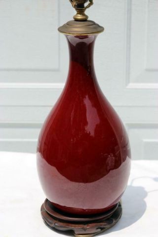 Antique Chinese Flambe Ox Blood Lamp 2