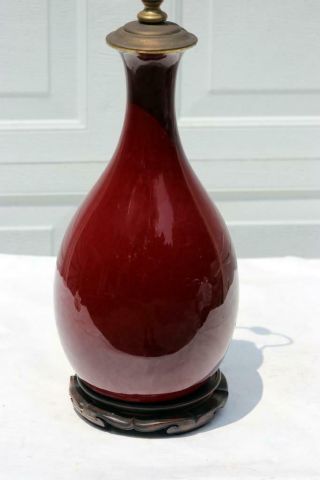 Antique Chinese Flambe Ox Blood Lamp 4