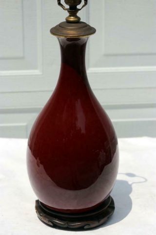 Antique Chinese Flambe Ox Blood Lamp 5