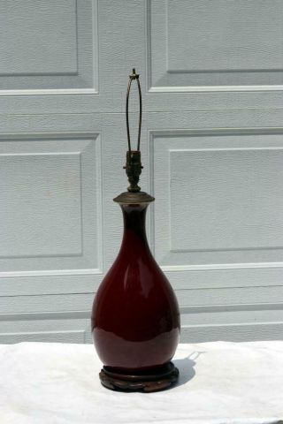Antique Chinese Flambe Ox Blood Lamp 6