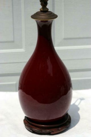 Antique Chinese Flambe Ox Blood Lamp 8