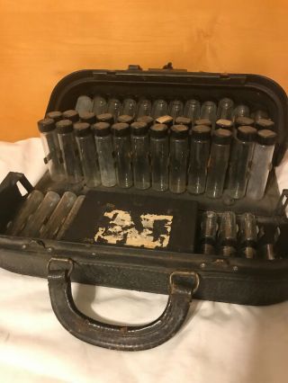 Antique Medical Apothecary Kit Case Travel Doctor Bag