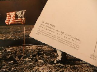 Rare 1969 Vintage Postcards from The MOON landing space travel Apollo USA German 7