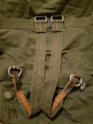 RARE Vintage Military Army Canvas and Leather Duffle Bag Rucksack BackPack 3