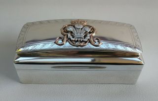 Vtg 1930 Solid Silver Welsh Dragoon Cavalry Dress Pouch Cigarette Case Box 795g