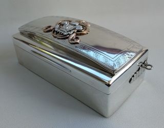 Vtg 1930 Solid Silver Welsh Dragoon Cavalry Dress Pouch Cigarette Case Box 795g 3