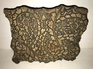 Vintage Old Hand Carved Wooden Textile Print Block Stamp,  Collectible