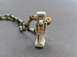 Nile Ancient Egyptian Thoth Amulet Mummy Bead Necklace Ca 1000 Bc