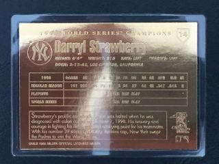 32 York Yankees 1998 WORLD CHAMPIONS 22kt Gold BASEBALL CARDS 5