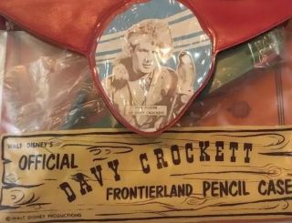 Vintage Disney 1955 - 56 Official Davy Crockett Frontierland Pencil Case