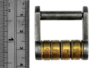 Antique Brass/Iron 4 Letter COMBINATION Word Padlock 1¼ 