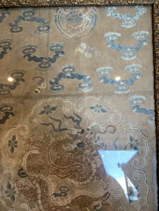chinese antique silk hand embroidery dragon panel 3