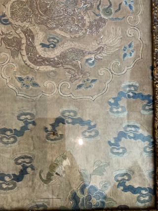 chinese antique silk hand embroidery dragon panel 6