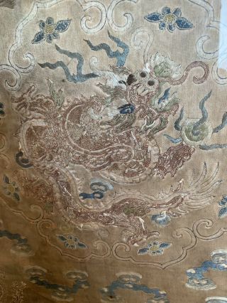 chinese antique silk hand embroidery dragon panel 7