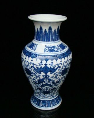 220mm Handmade Painting Porcelain Blue And White Qianlong Mark Deco Art