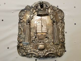 Rare Antique Judaica Silver Torah Shield Jewish Cherubs Rare Rare Rare 84 Silver