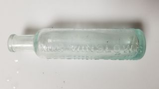 Antique Apothecary Bottle Aqua Mrs Winslow 