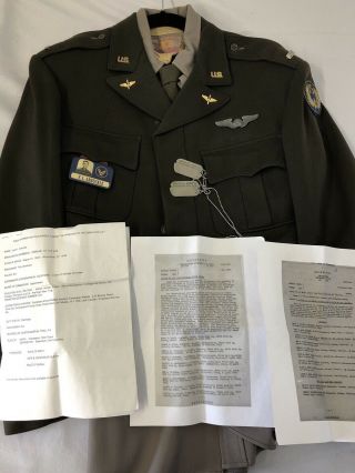Ww2 Rare Named B - 17 Navigator Uniform,  Silver Star,  Dfc,  Dog Tags