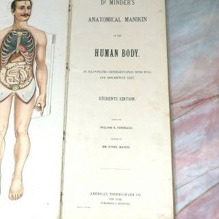 Antique Circa 1900 ' s Dr Minder ' s Anatomical Manikin of The Human Body Book 5