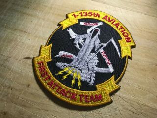 1980s/1990s? US ARMY PATCH - 1 - 135th AVIATION FIRST ATTACK TEAM - 6