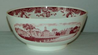 Vintage Wedgwood Punch Bowl Harvard Tercentenary Red Transfer