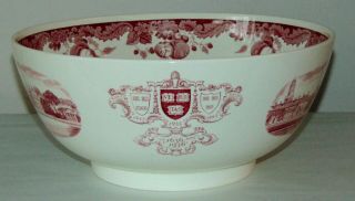 Vintage WEDGWOOD Punch Bowl HARVARD TERCENTENARY Red Transfer 2