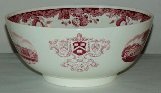 Vintage WEDGWOOD Punch Bowl HARVARD TERCENTENARY Red Transfer 4