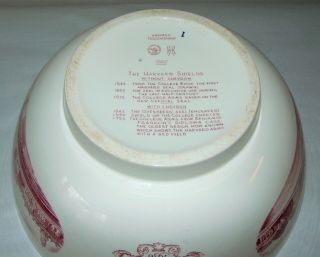 Vintage WEDGWOOD Punch Bowl HARVARD TERCENTENARY Red Transfer 5