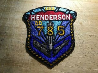 Cold War/vietnam? Us Navy Patch - Uss Henderson 785 Usn Beauty