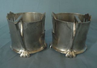 Two Art Nouveau WMF silver plate glass holders 2