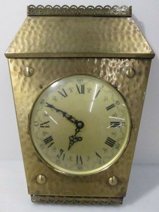 Vintage Brass Key Wound German Wall Clock W/ 8 Chime Movement By Endura