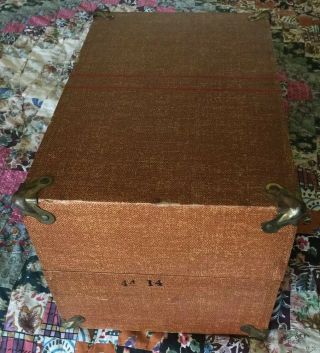 Vintage CHILD/DOLL TRUNK OR TREASURE CHEST,  OR JEWELRY BOX Paper Clad Wood 3